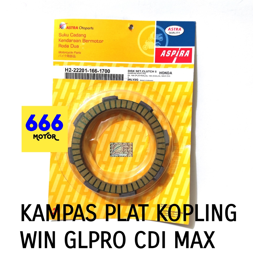 KAMPAS PLAT KOPLING WIN GLPRO CDI MAX CDI GL100 CDI ASPIRA H2-22201-166-1700