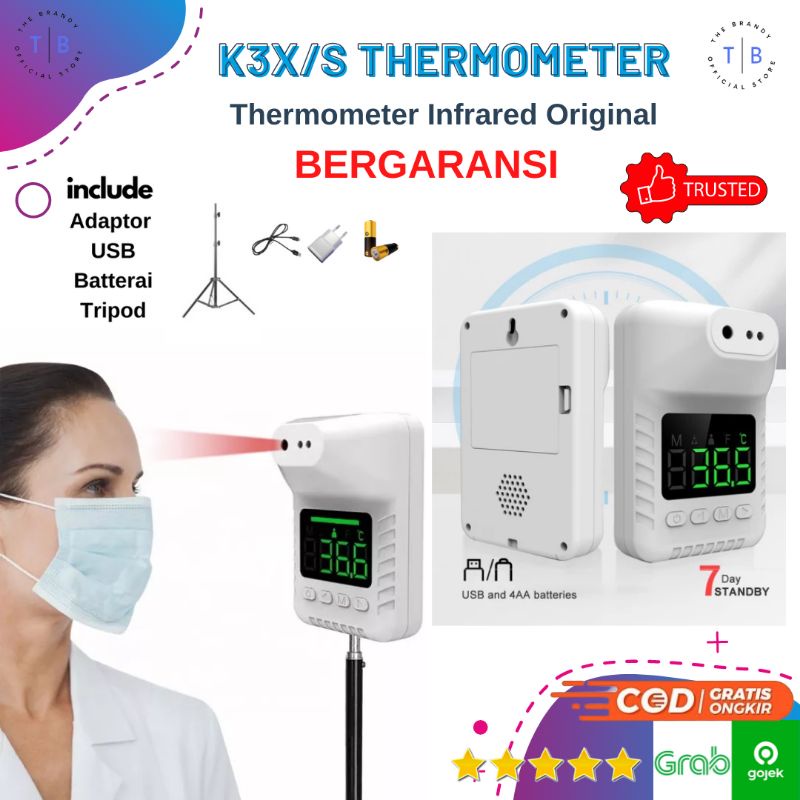 TheBrandy Thermometer K3X/S Infrared dengan Tripod Paket Lengkap Alat Cek Suhu