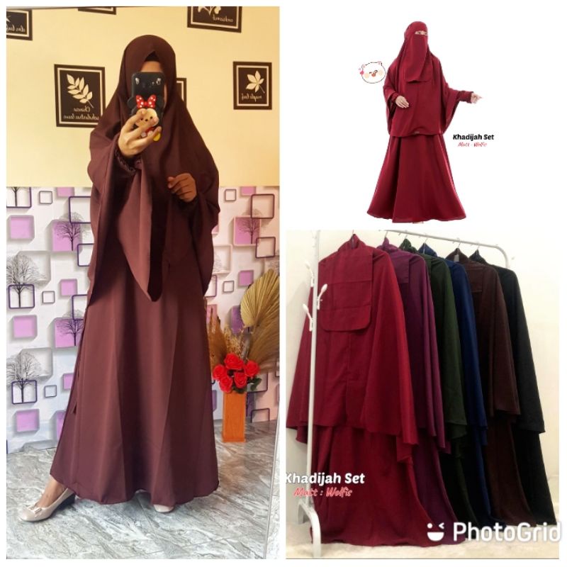 gamis set cadar wolfis/gamis wolfis/set syar'i wolfis