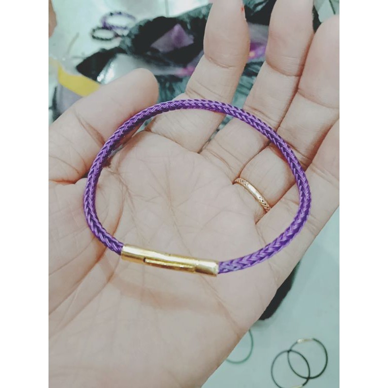 gelang tali kuncian tombol(pencetan)/gelang tali waterproof/gelang kawat anti air 3mm (free 2karet)