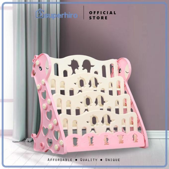 Rak Buku Anak 4 Tingkat Kid Bookshelf Rak Dekoratif Jerapah Boy Girl