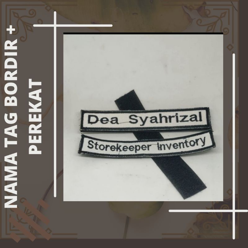 Nama Tag Bordir Timbul + Perekat