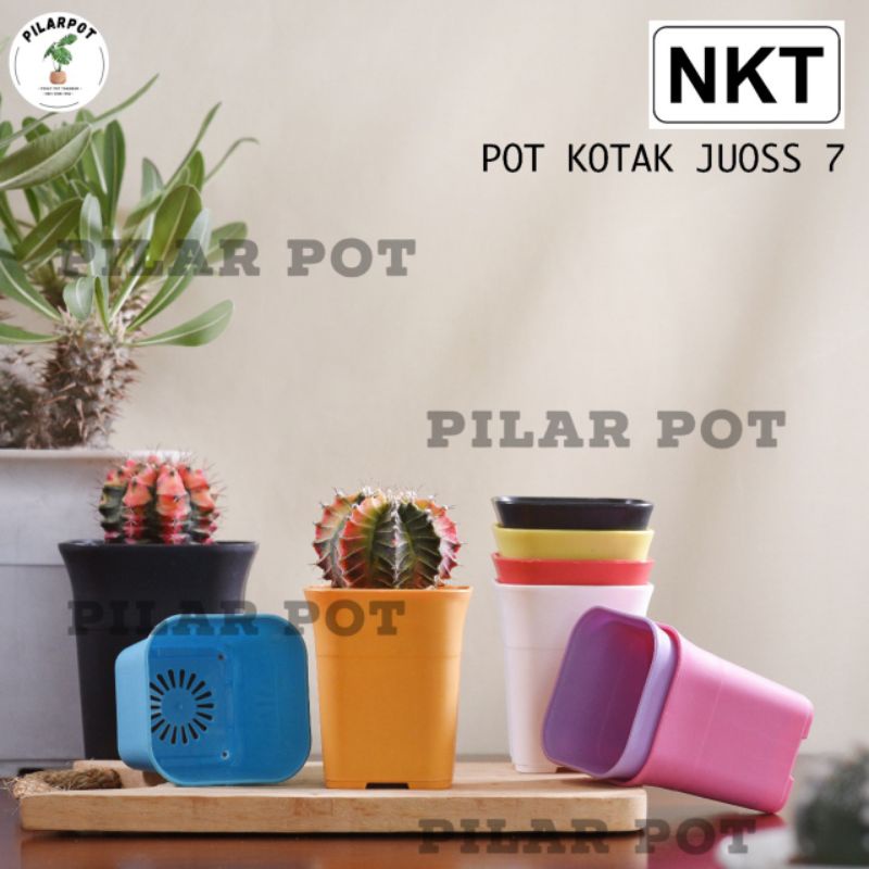 pot bunga tanaman nkt kotak juoss 7cm - NKT KOTAK 7 MERAH BATA