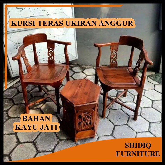  KURSI  MEJA TERAS KAYU  JATI JEPARA SET KURSI  TERAS MODEL 