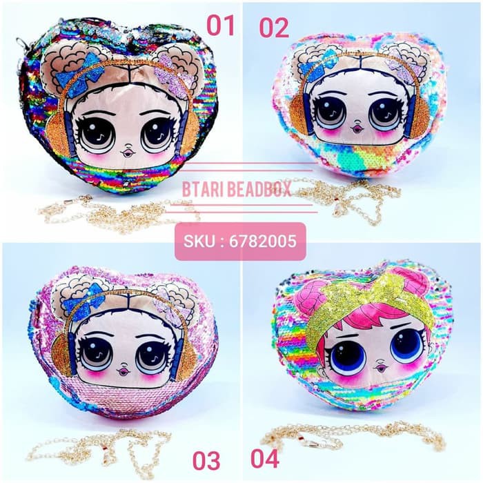 TAS SEQUIN USAP LOL DENGAN LAMPU Tas Selempang RANTAI