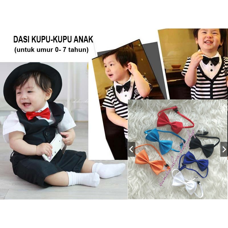 Dasi Anak Kupu-Kupu Satin Warna Warni Dengan Pengatur Besar Kecil Kids Tie Baby Bow Tie