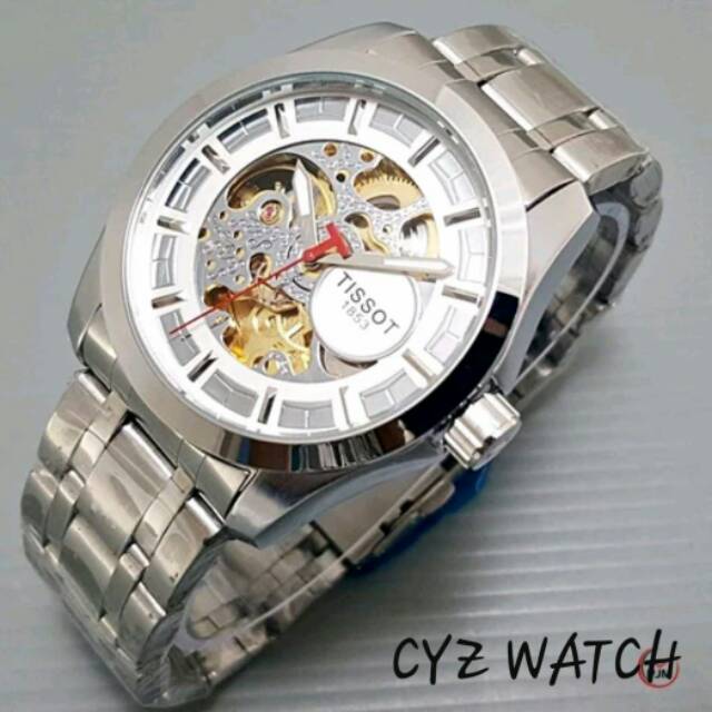 Jam Tangan Pria Elegan Exclusive TIS SOT MASTER AUTOMATIC Premium Watch Silver