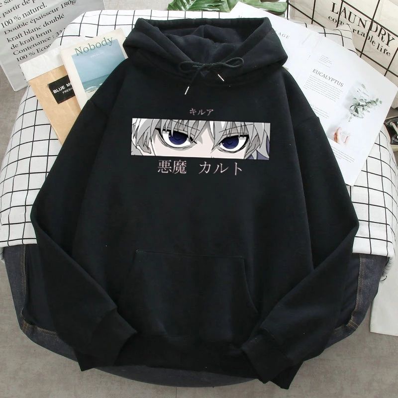 hoodie anime killua eyes hunter x hunter bahan fleece ready  M L XL XXL XXXL XXXXL BIG SIZE