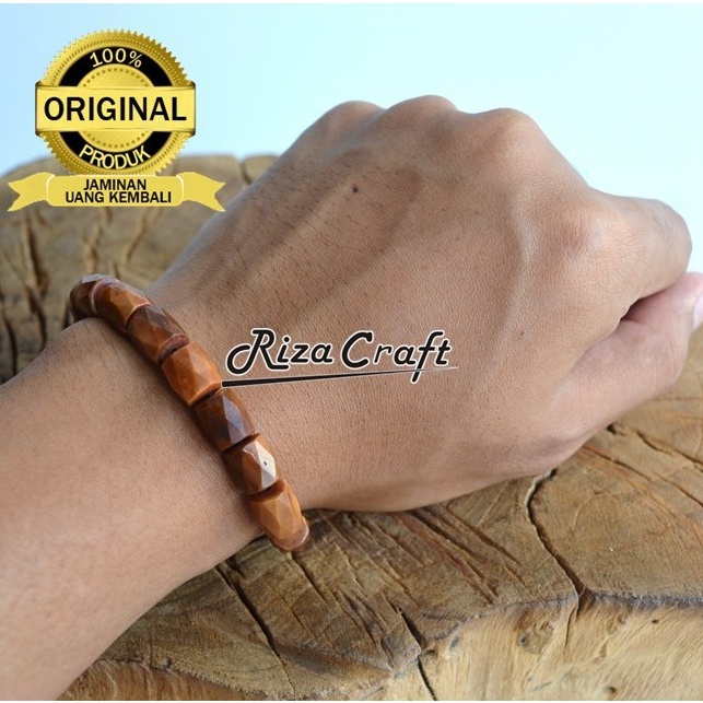 Gelang Kayu Kokka Kaukah Kokah Asli Arab Mekah Kotak Cutting Coklat