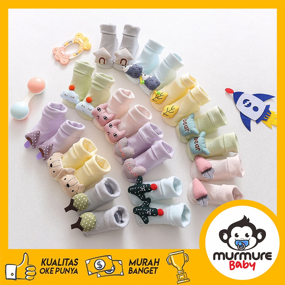 MURMURE.BABY | KAOS KAKI ANAK BAYI BALITA LUCU 3D TIMBUL KARAKTER BABY CUTE SOCKS WOODLAND SERIES