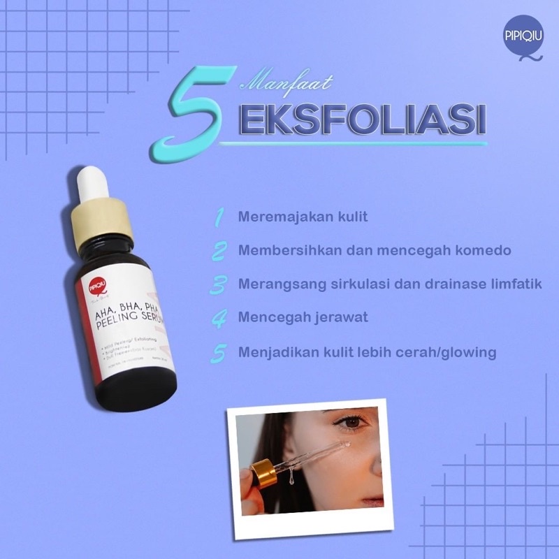 PIPIQIU AHA BHA PHA Peeling Serum Indonesia / Niacinamide Plus Vit C Brightening Hyaluronic Gold