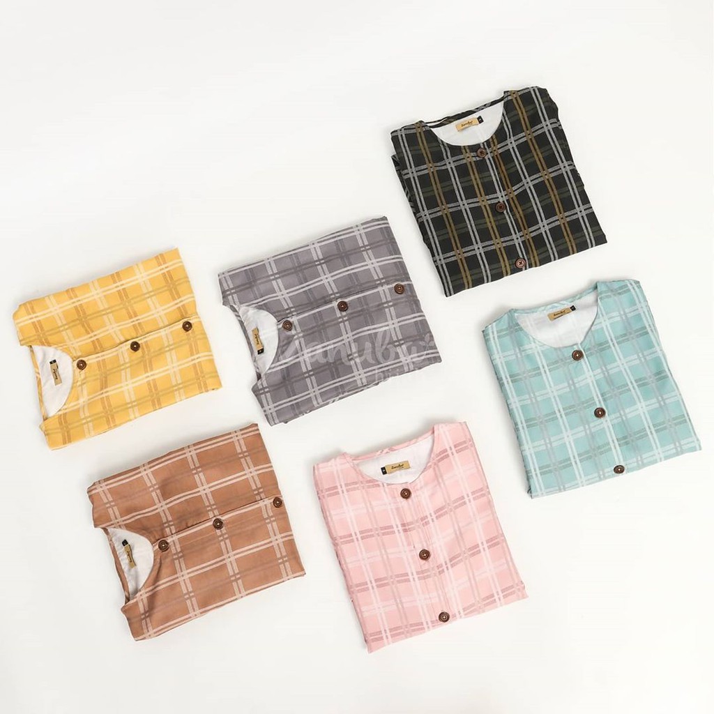 Gamis Tartan Button Set Zanuba Hijab