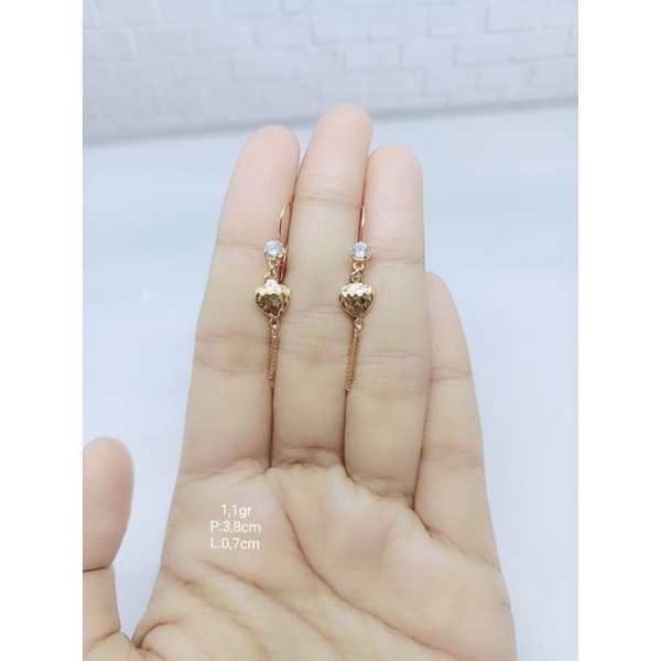 ANTING KAIT MP 1 + M LOVE UKIR KOPONG+ RUMBAI ITALI/ ANTING PERAK ASLI SILVER 925 LAPIS EMAS/ ANTING FASHION WANITA TERBARU