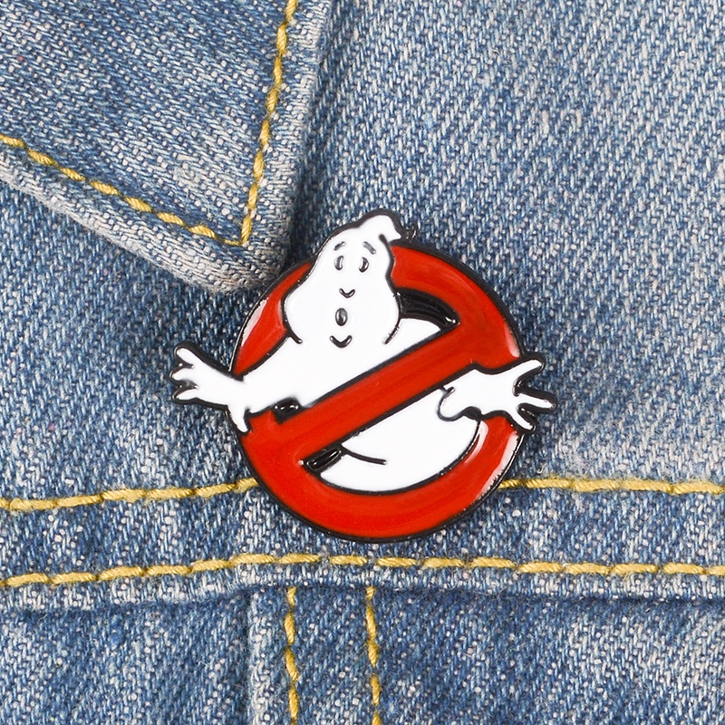 Bros Film Kartun Ghostbusters Topi Vintage Gaya Ransel Rompi Pin Hadiah Untuk Teman Aksesoris Pakaian