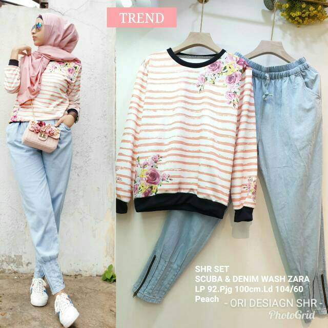 Set jeans SHR/SHR set scuba&denim wash zara