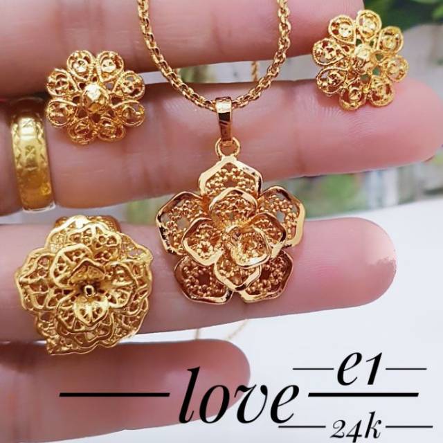 Set bunga xuping dilapisi emas 24 k