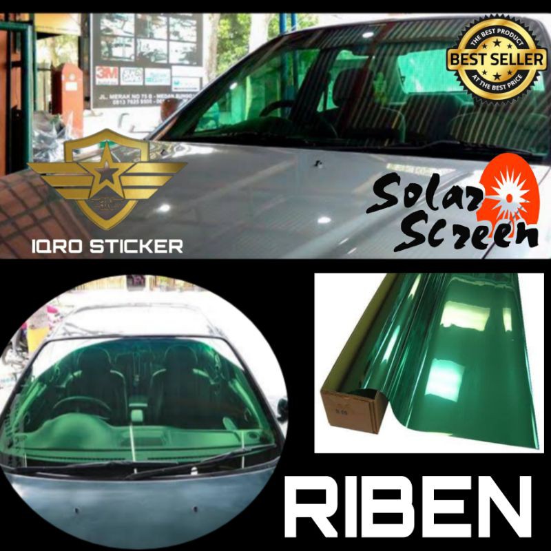 Sticker kaca film riben hijau 40% 60% / sticker anti gores kaca mobil / kacafilm riben