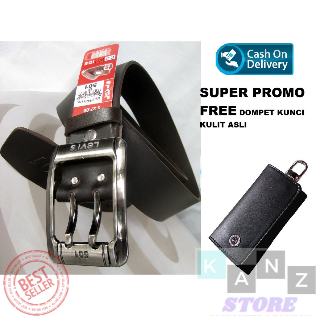 Gesper Pria Jarum 2 Ban pinggang cowo (BONUS DOMPET KUNCI KULIT ASLI)Ikat Pinggang Pria Stylis mewah