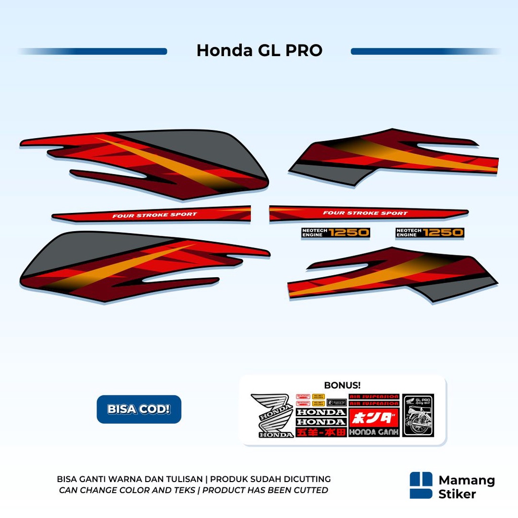 Striping Honda GL Pro Neotech Max Variasi (3) Herex Custom Terbaru Terlaris Keren Simpel Stiker Moto