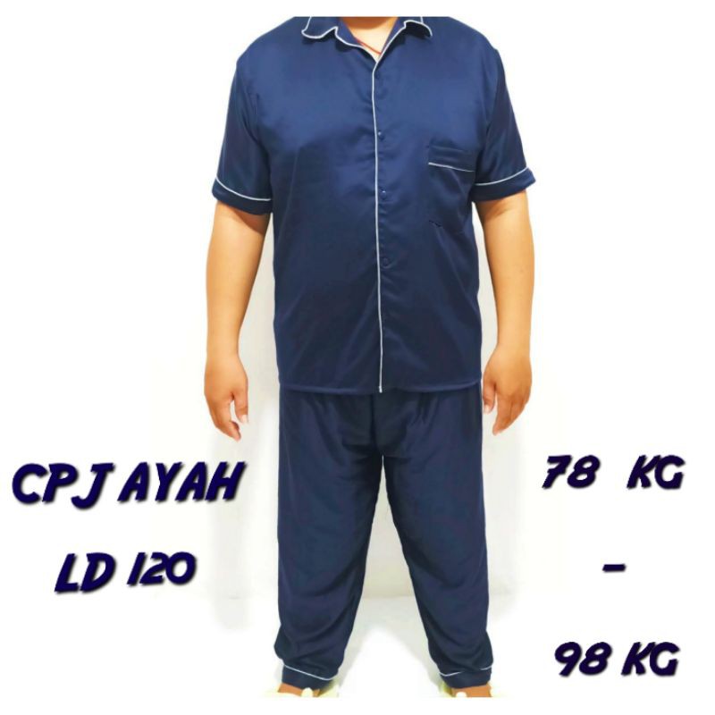 Piyama cowok jumbo LD 120 satin silk polos