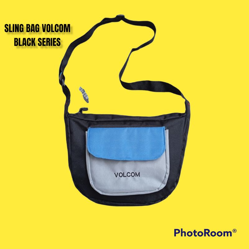 Tas Volcom Tas Selempang Volcom Sling bag Volcom Tas Fuku Volcom Black Logo Bordir