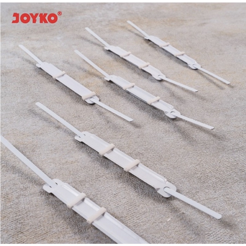 ( Pak 50 Pc ) JOYKO PAPER FASTENER PLASTIC WHITE - PENGIKAT KERTAS JEPIT ACCO PUTIH