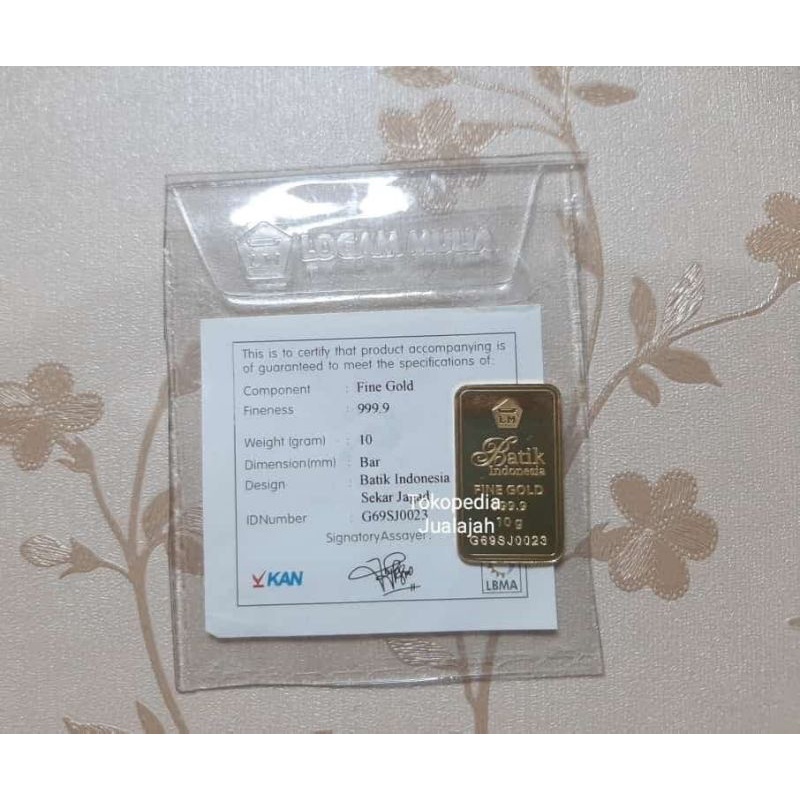 Logam Mulia Batik Antam 10 Gr Sekar Jagad
