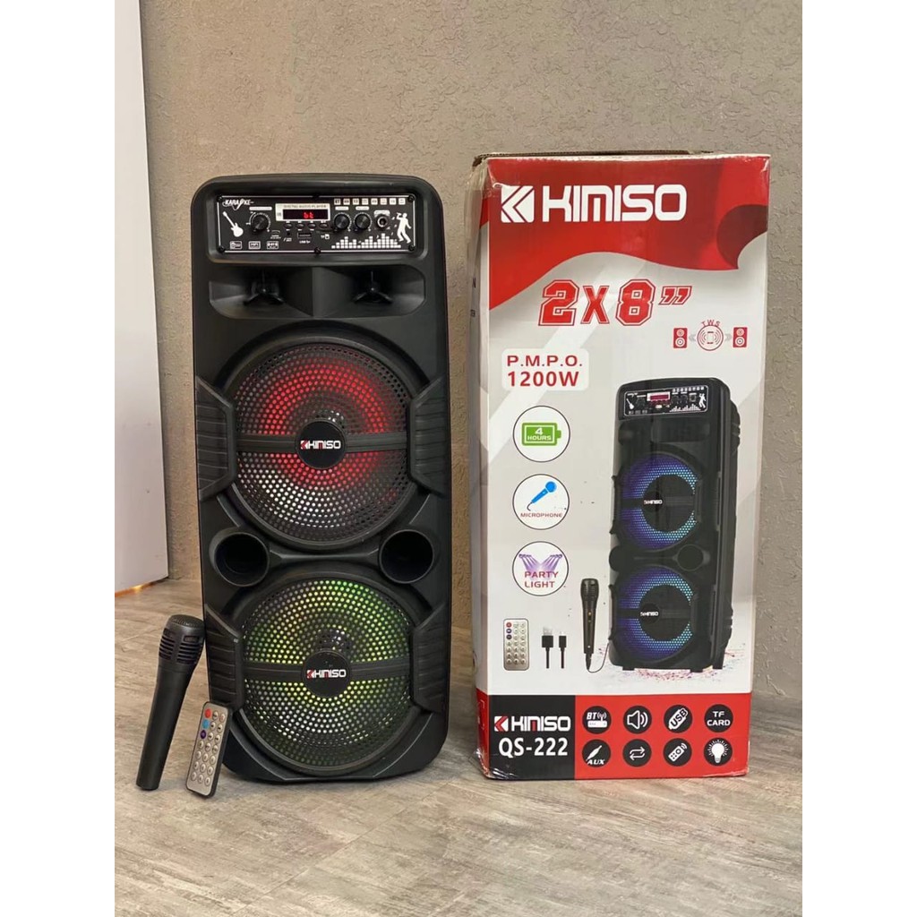 KIMISO QS-222 Speaker Bluetooth Karaoke 16 Inchi Free MICROPHONE Kabel Speaker KIMISO QS222