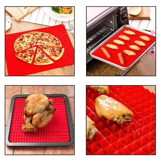 Alas Masak Pyramid Silicone Non-stick Oven Baking Tray Mat - JJ1370-01 - Red 7RHZ2DRE
