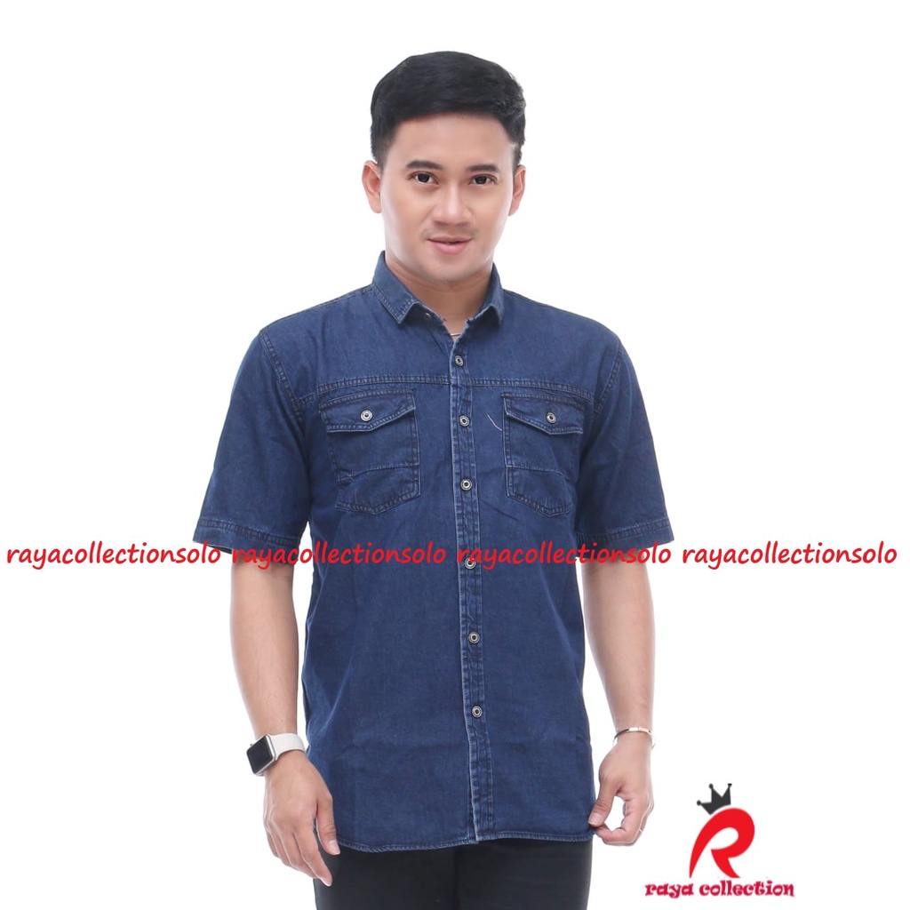 KEMEJA HEM JEANS PRIA LENGAN PANJANG PREMIUM