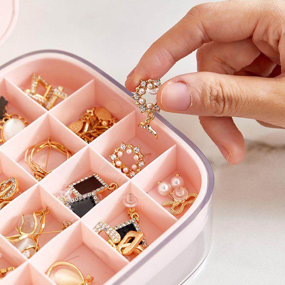 【 ELEGANT 】 Organizer Perhiasan Tahan Air Gadis Kalung Case ABS Perempuan Multi-Layer Tempat Anting