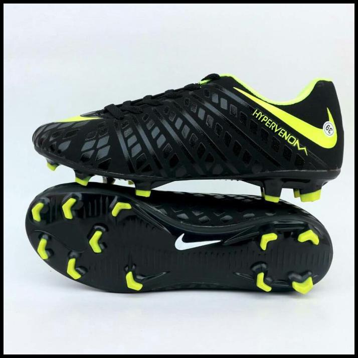 Sepatu Pria Bola Nike Hypervenom Hitam Hijau - 38