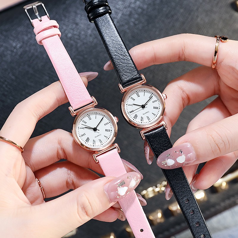 Jam Tangan Wanita Kecil 4 Warna Premium Mewah Analog Dengan Strap PU Leather Fashion Casual Import Korea Kekinian Keren Terlaris Termurah Harga Grosir Promo Cod Murah Id Surabaya