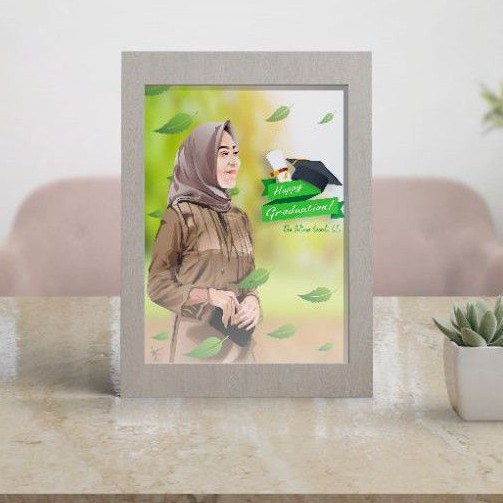 CETAK ONLY / gambar / lukisan vector wajah/ kartun / hadiah / ulang tahun / wisuda / pernikahan