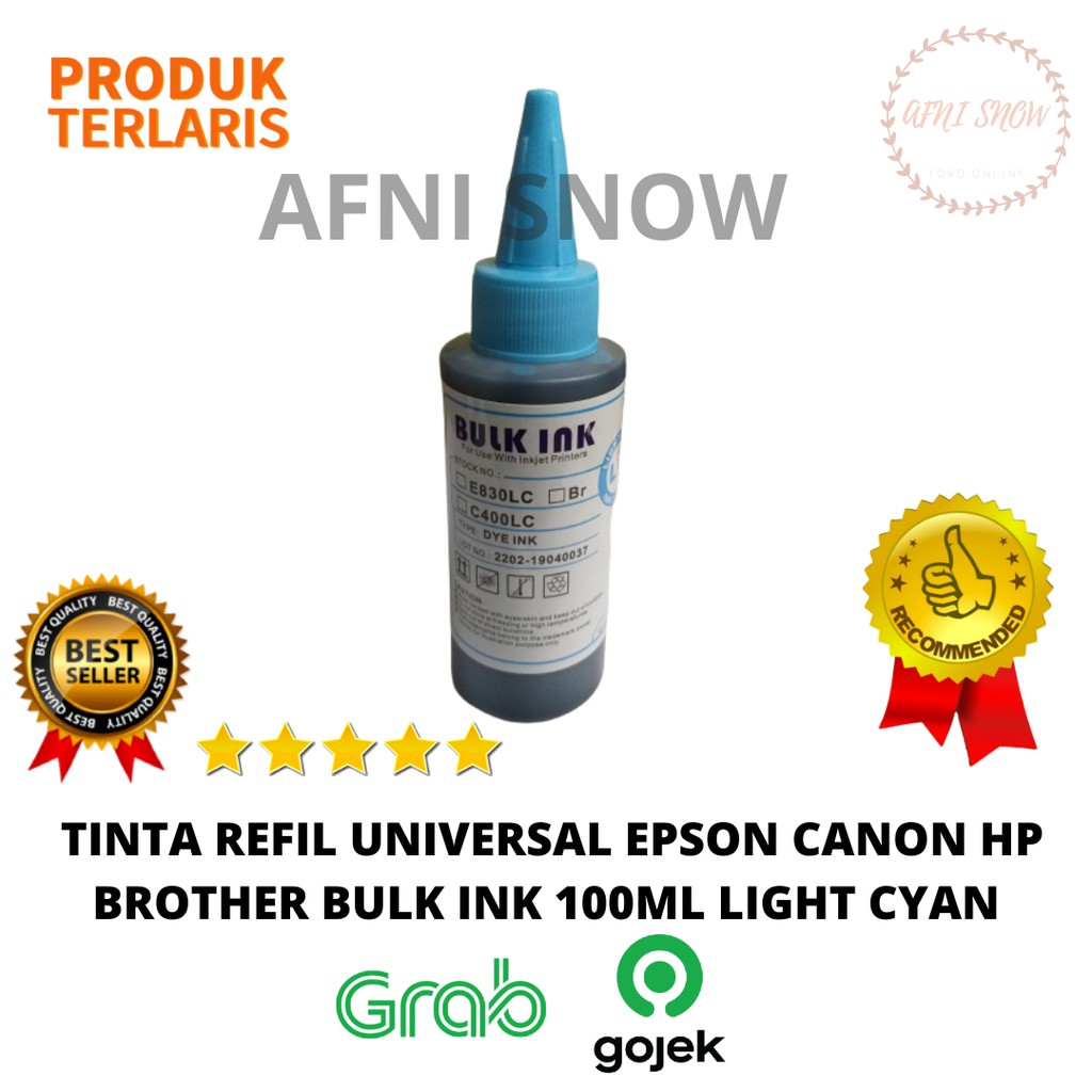 Tinta refill isi ulang 100ml Light Cyan / Biru Muda Epson Bulk Ink Berkualitas