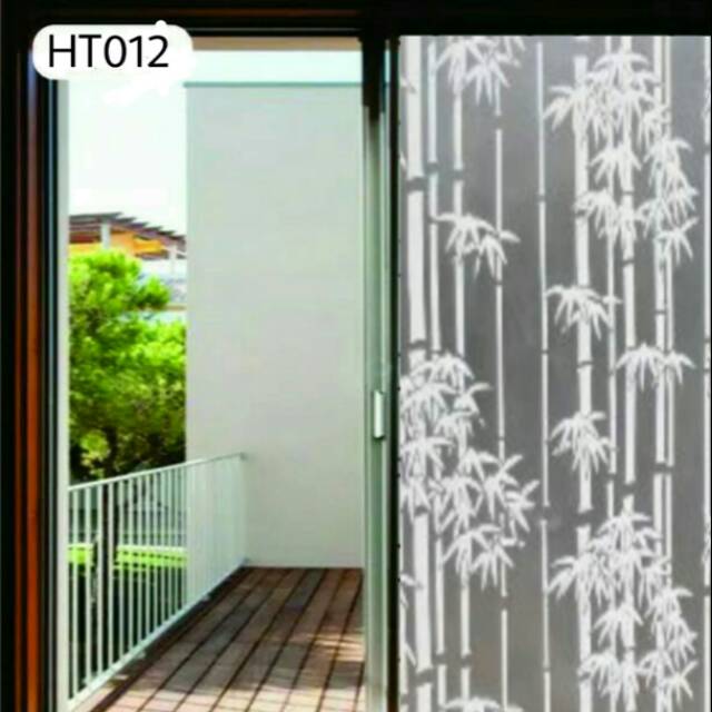 Stiker kaca motif bambu