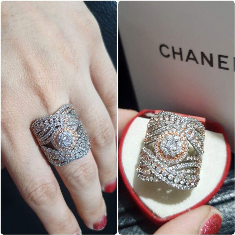 Cincin Zircon lapis emas Premium Quality anti karat anti alergi Ring Branded import c4