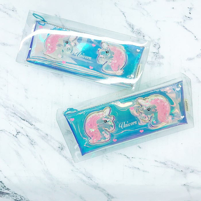 

Tempat pensil unicorn gliter head monocrome - mh