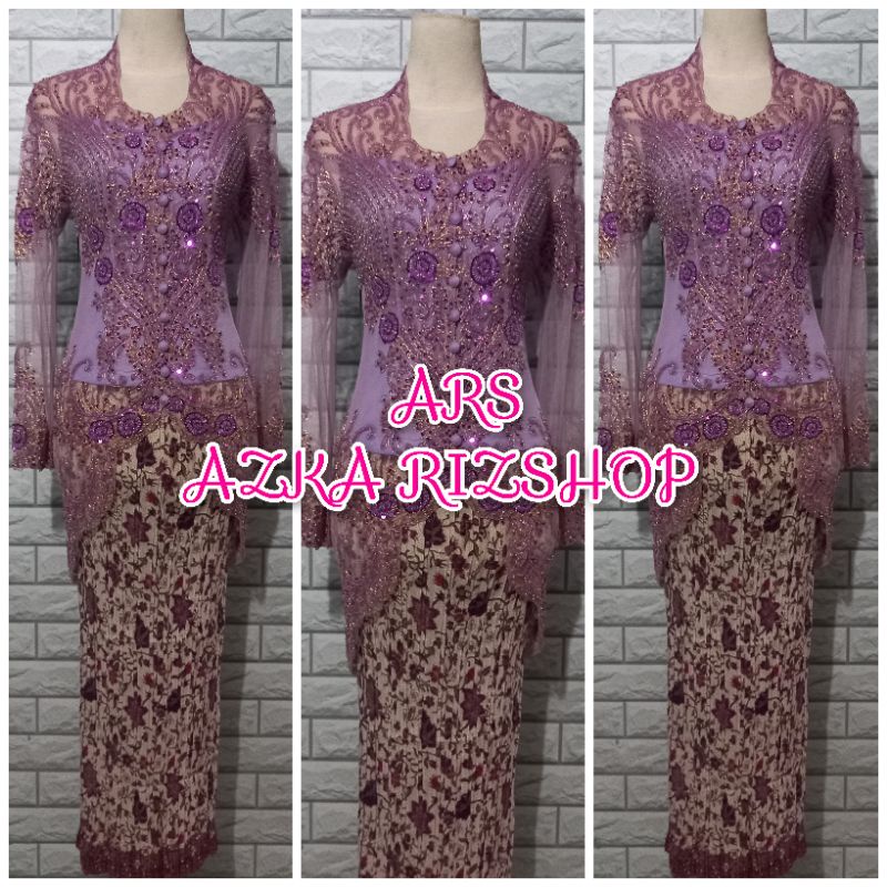 Jual Set Kebaya Wisuda Kerah Sunda Kebaya Merak Modern Kebaya Ibu Hajat Longtorso Dan Rok 