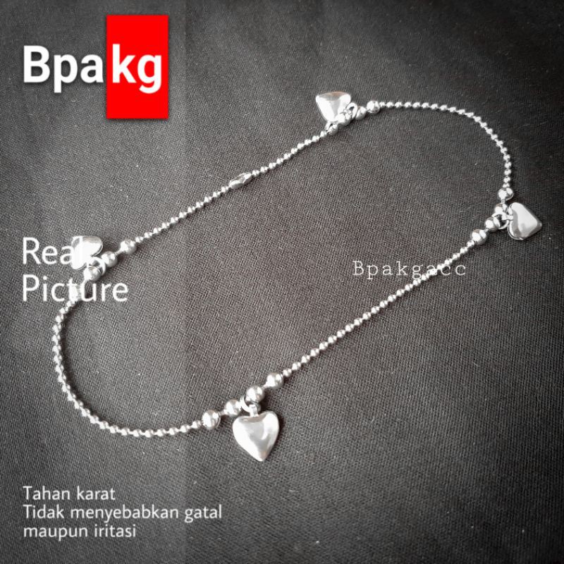 Gelang kaki biji lada bola rita Gelang wanita anti karat besi putih asli silver bulat cewek mrica