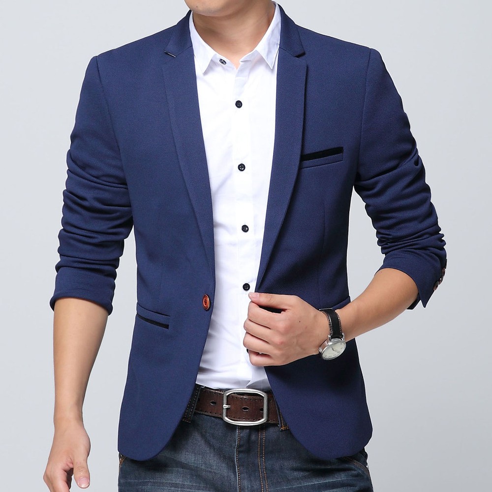 Jas Blazer Navy Blue Pria