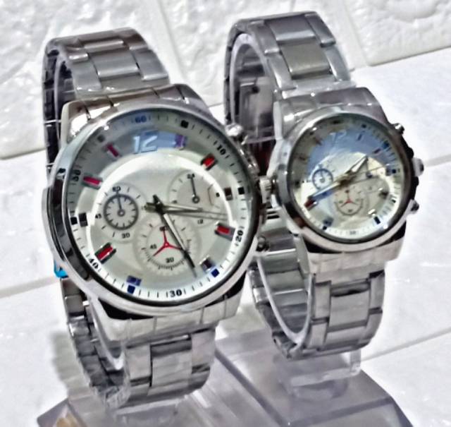 Jam Tangan Couple Casual Crono Hiasan SA-18 Stainliss Steell