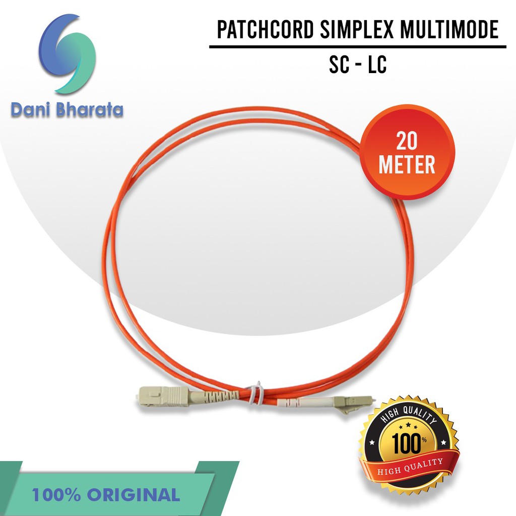 Patchcord SC LC UPC Fiber Optik Simplex Multimode mode 20 Meter