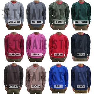 CREWNECK PRIA WANITA BASIC POLOS PREMIUM BAHAN FLEECE