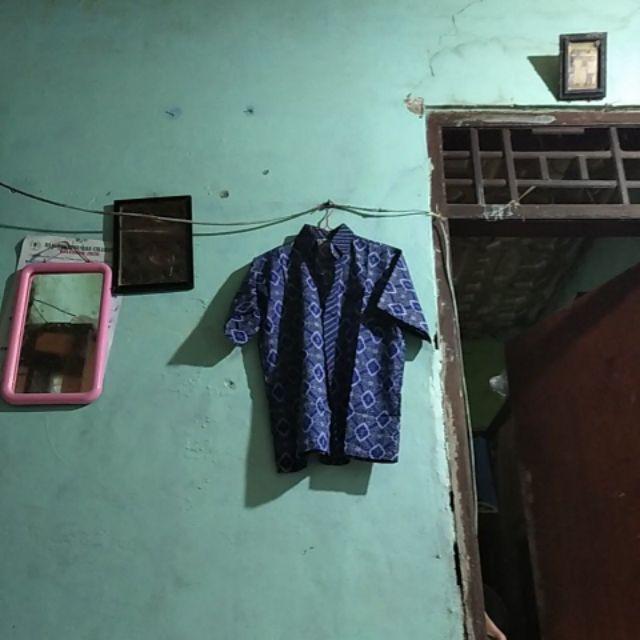 Bswart Batik Hrb026 Kenongo Hem Pendek Anjani Biru Pekalongan M L Xl Batik Pria Murah Modern Grosir