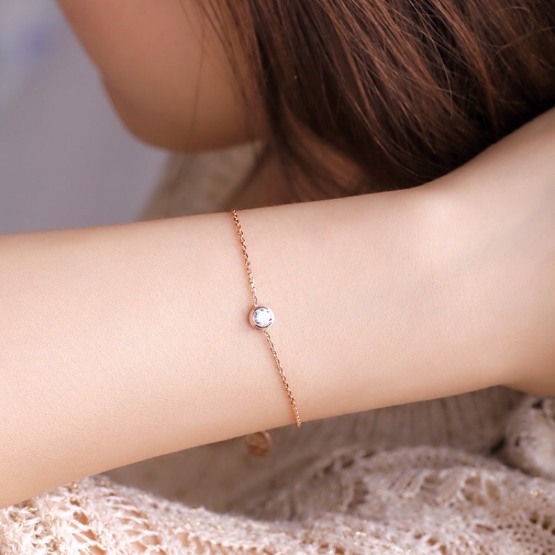 Gelang Titanium Single Diamond Simple Formal Korea Fashion Style