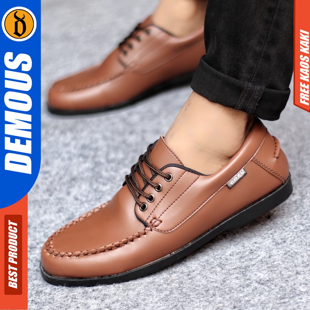 Sepatu Formal Pria Casual Kulit Syntetic Pantofel Hitam Kerja Kantor Kuliah Kondangan Keren Fashion Terbaru