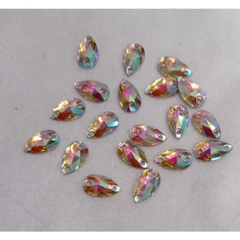 Payet Diamond Resin Putih Pelangi Tebal