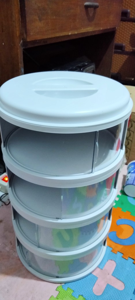 Rak Lauk 4 Dan 5 Susun Warna Polos / Tudubg Saji / Food Storage Only White