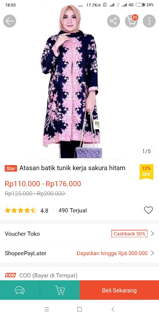 Atasan Batik Tunik Sakura